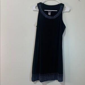 Elegant Black Dress with Blue Accents